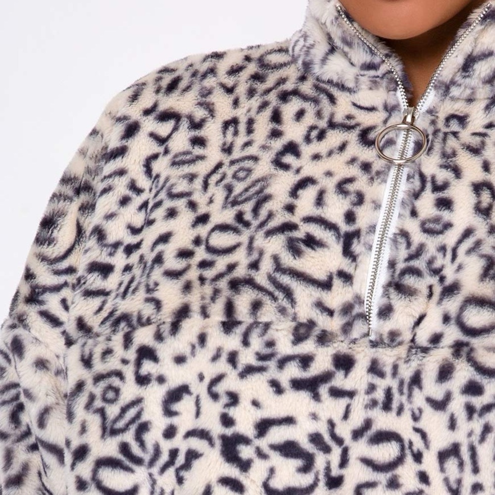 Motel Rocks Nero Ring Pull Jacket In White Leopard - Picture 4 of 14
